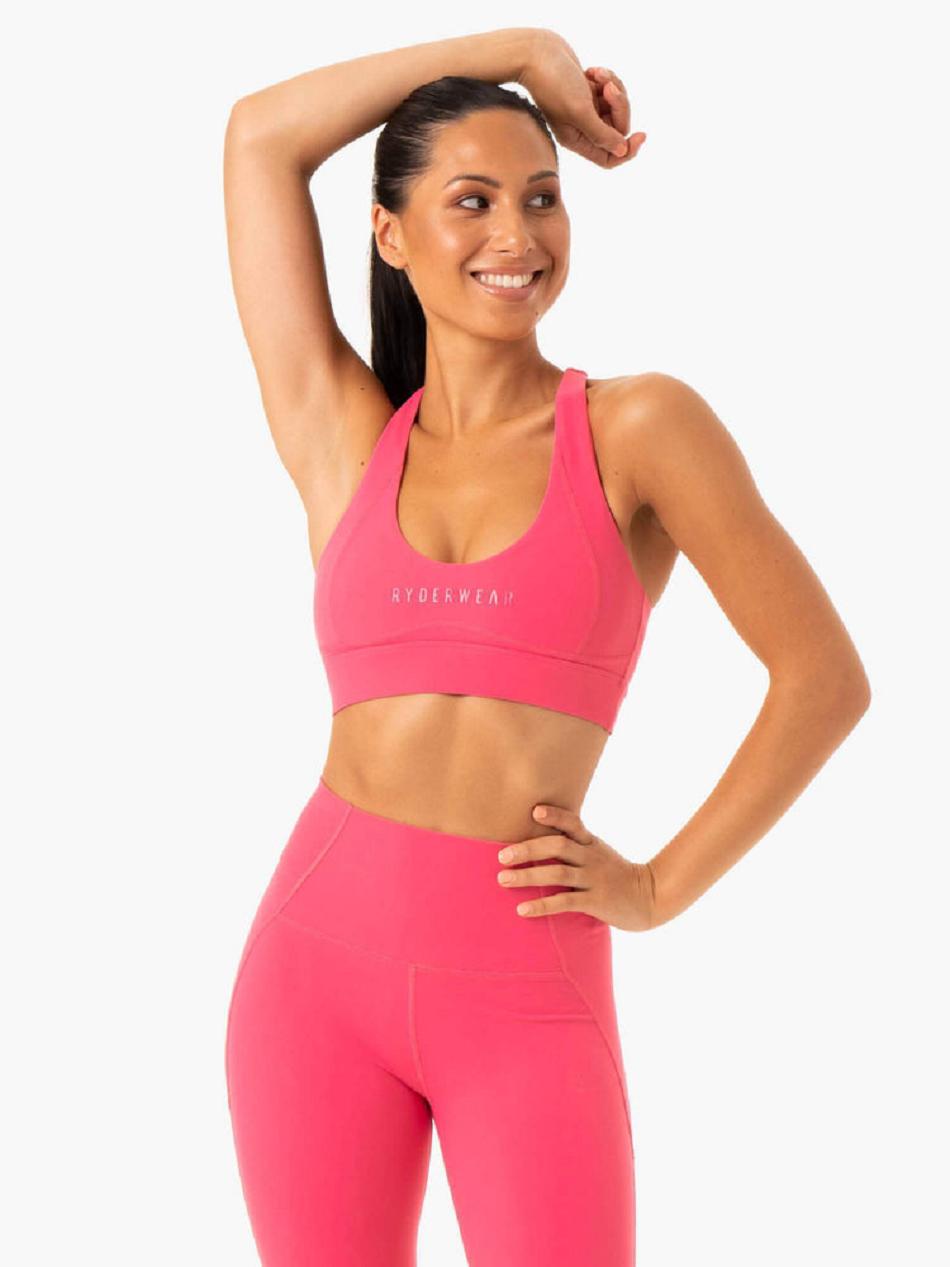 Pink Women\'s Ryderwear Sola Sports Bras | 106T23250