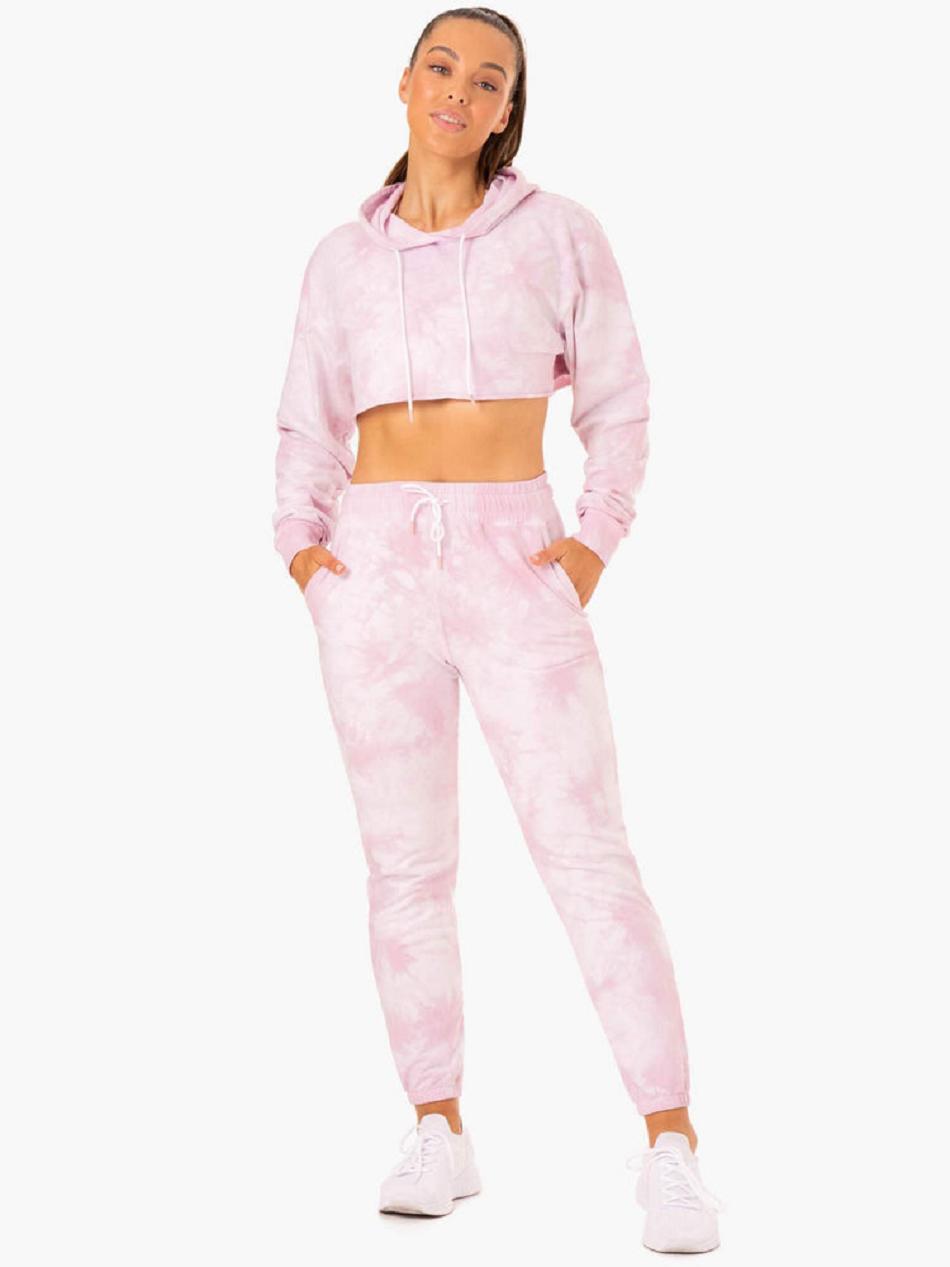 Pink Women's Ryderwear Tie Dye High Waisted Track Pants | 76NG38374