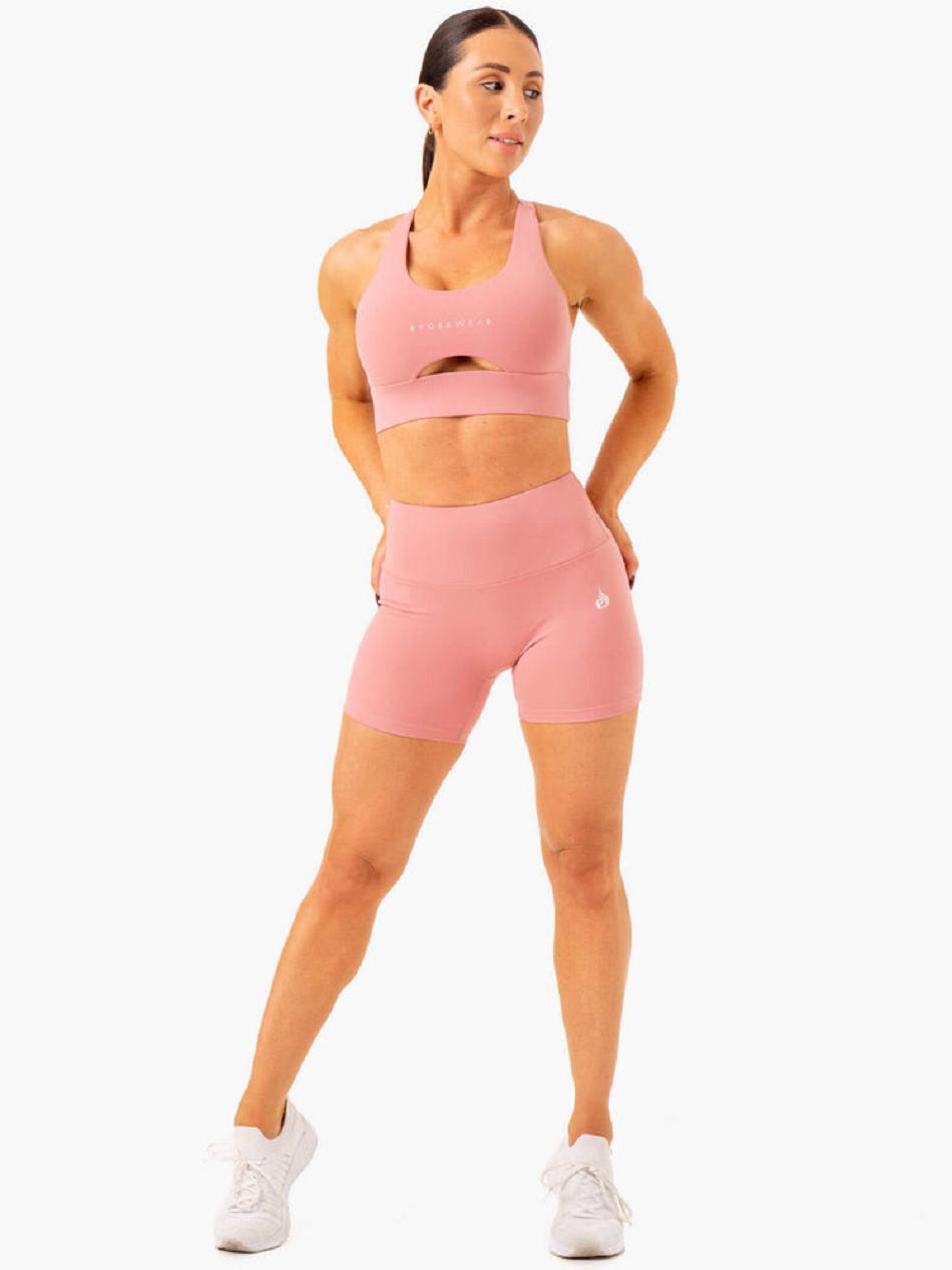 Pink Women's Ryderwear Vital Mid Length Shorts Scrunch Bum | 48GA35568