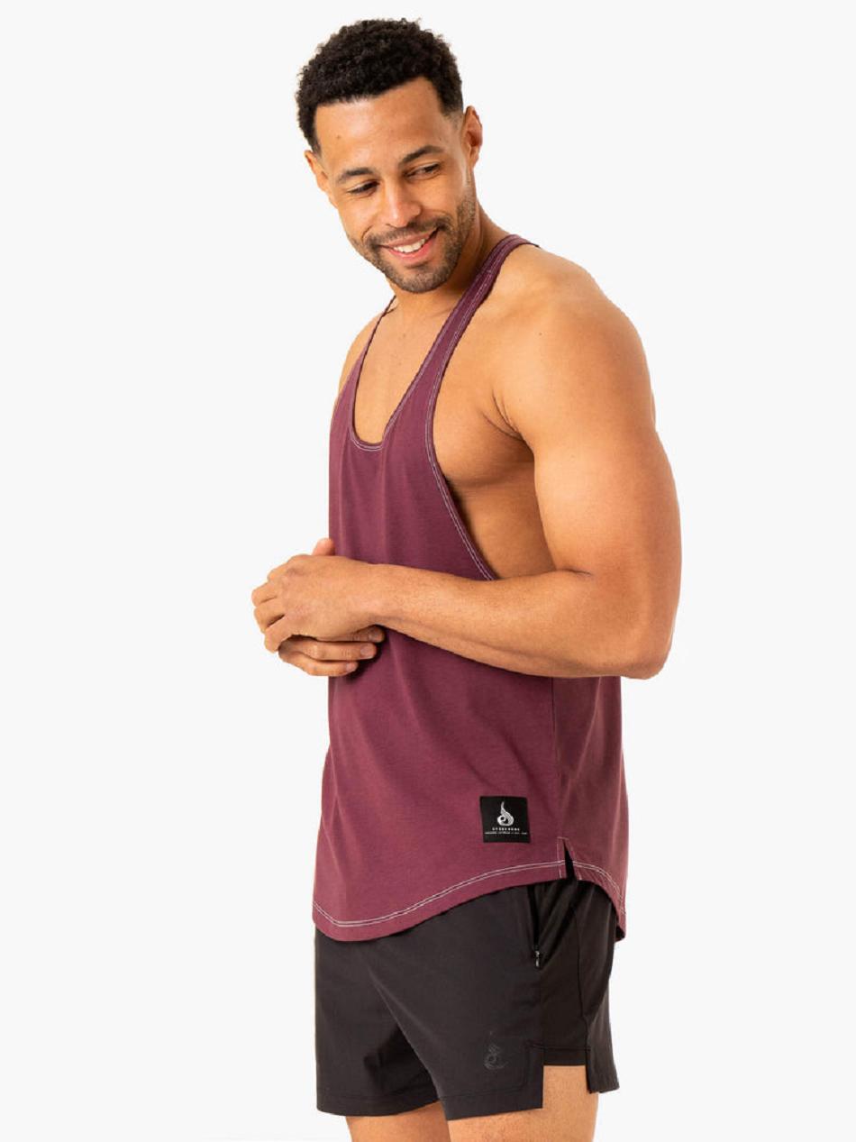 Purple Men's Ryderwear Vital Stringer T-Back Tanks | 144J29310