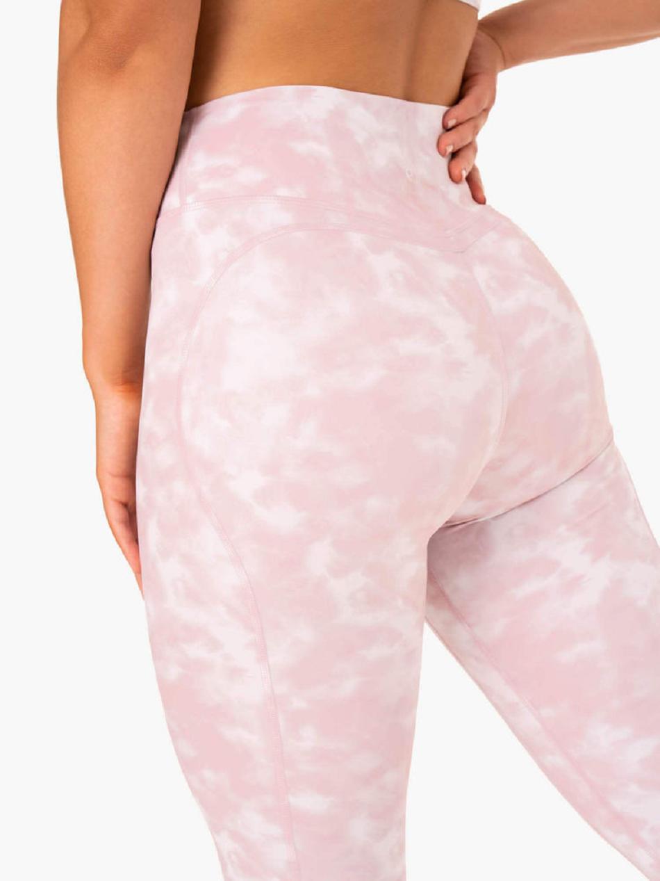 Purple / Pink Women's Ryderwear Tie Dye 7/8 Leggings | A2X67262