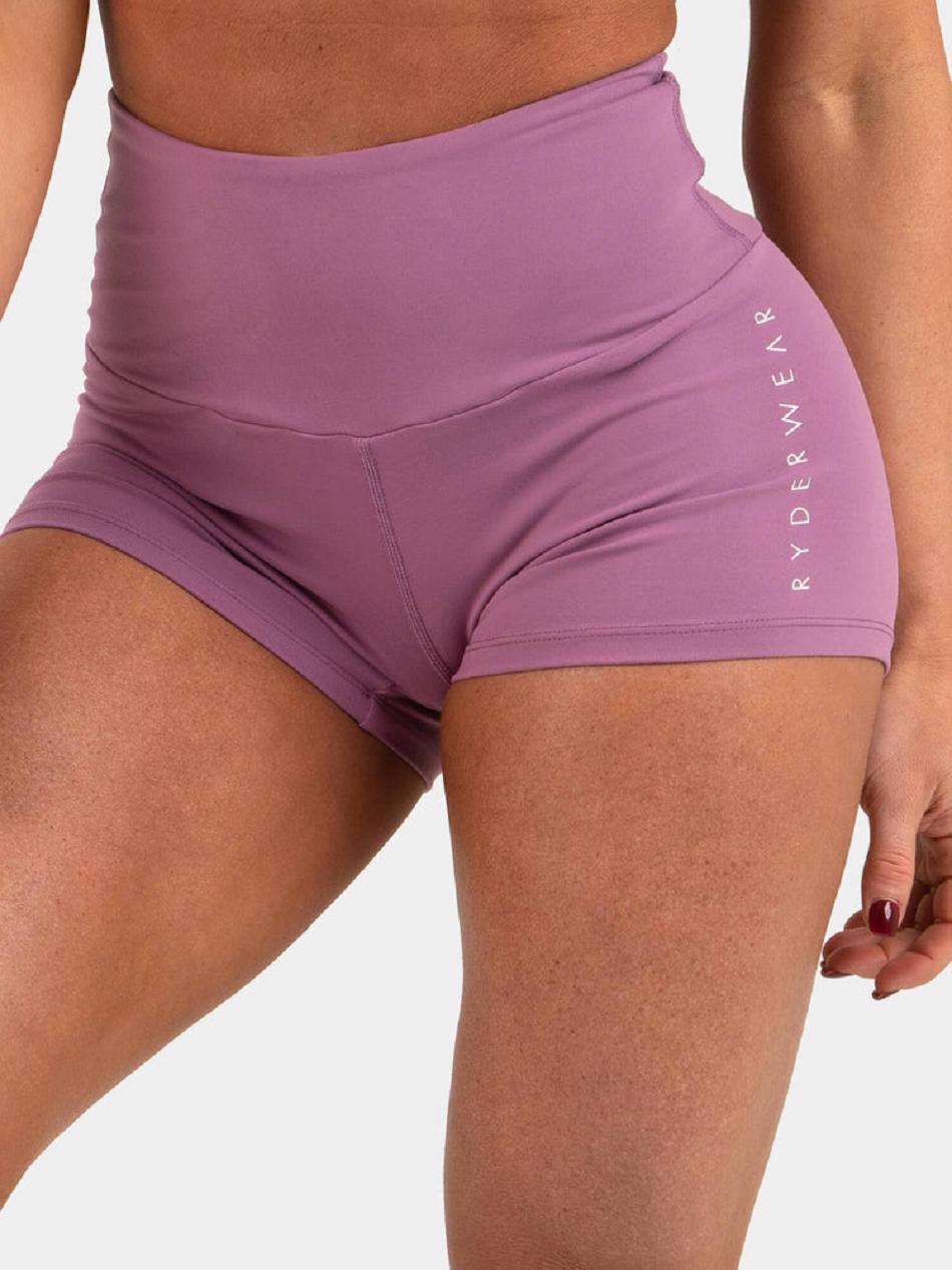 Purple Women's Ryderwear Animal Scrunch Bum Shorts | 54YR65453