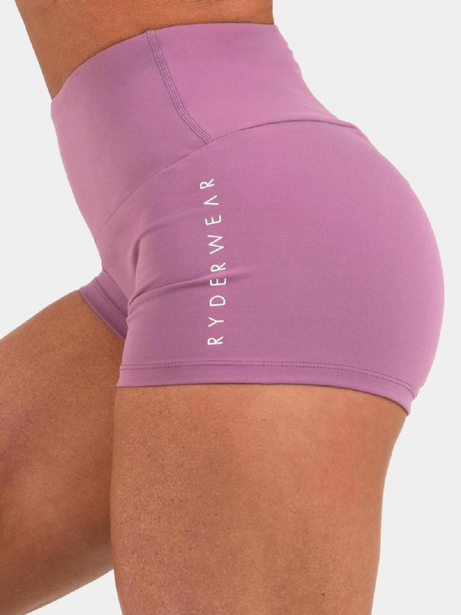 Purple Women's Ryderwear Animal Scrunch Bum Shorts | 54YR65453