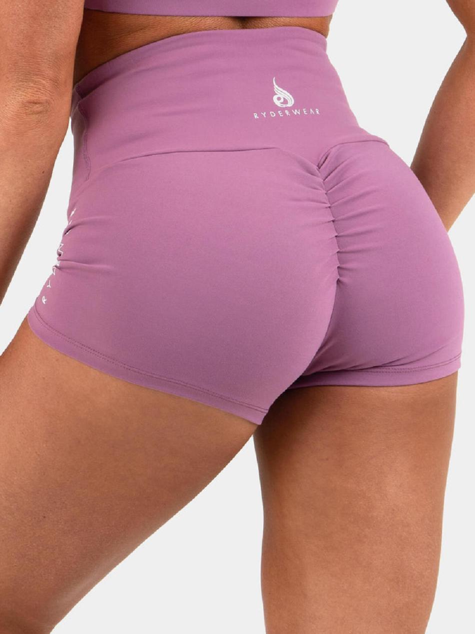 Purple Women\'s Ryderwear Animal Scrunch Bum Shorts | 54YR65453