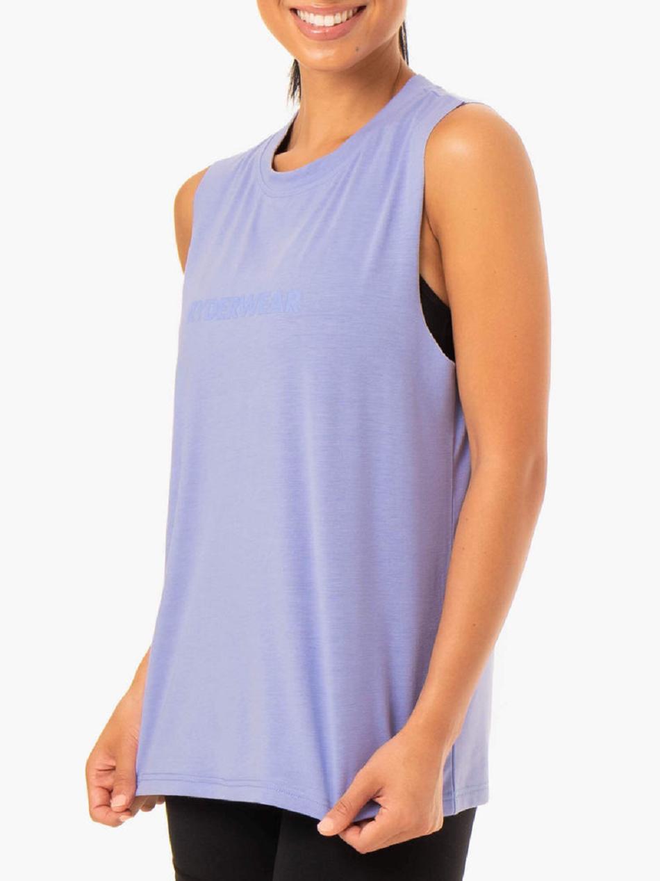 Purple Women's Ryderwear Base Regular Cut Tanks | 6Y7017367