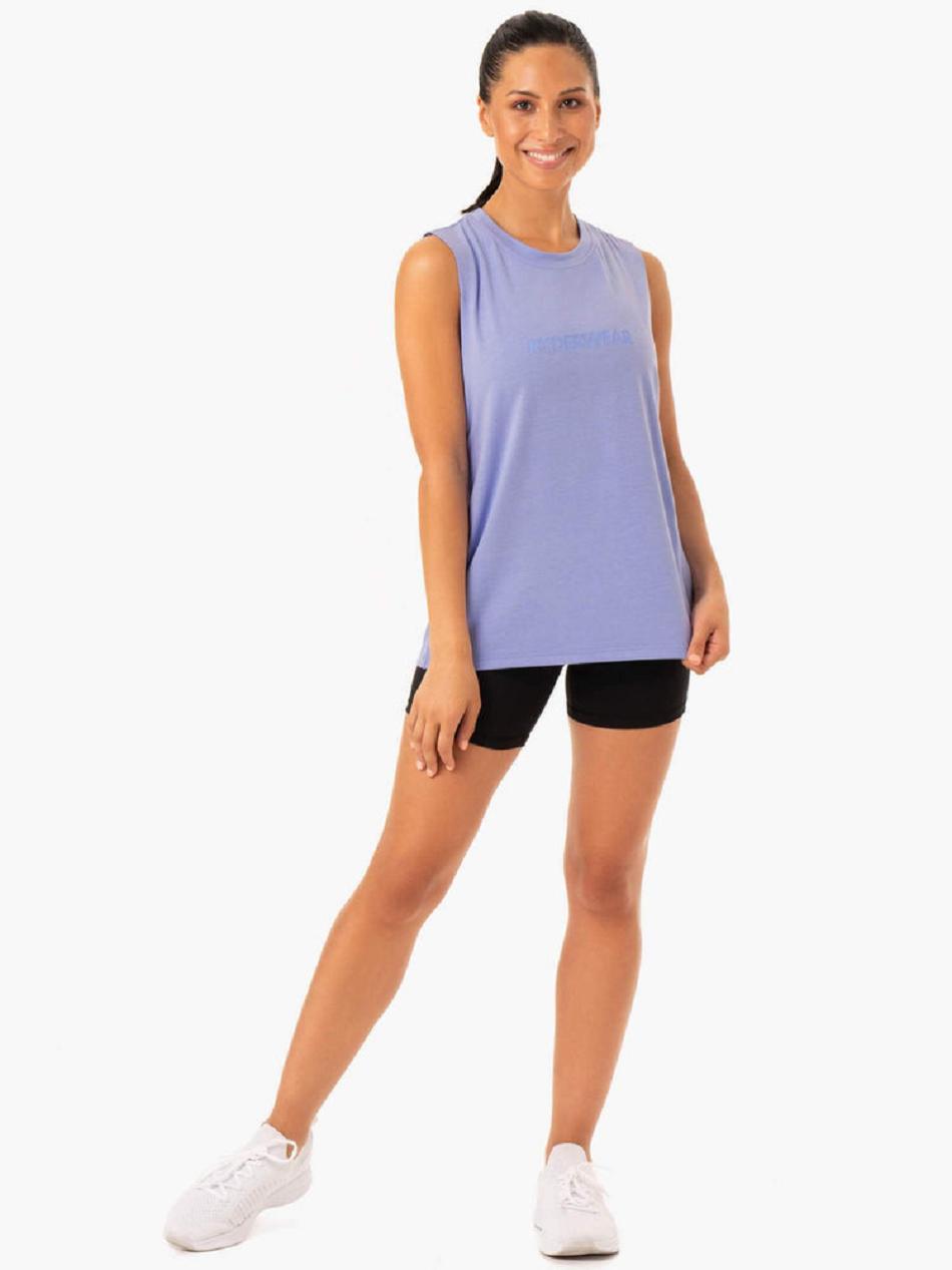 Purple Women's Ryderwear Base Regular Cut Tanks | 6Y7017367