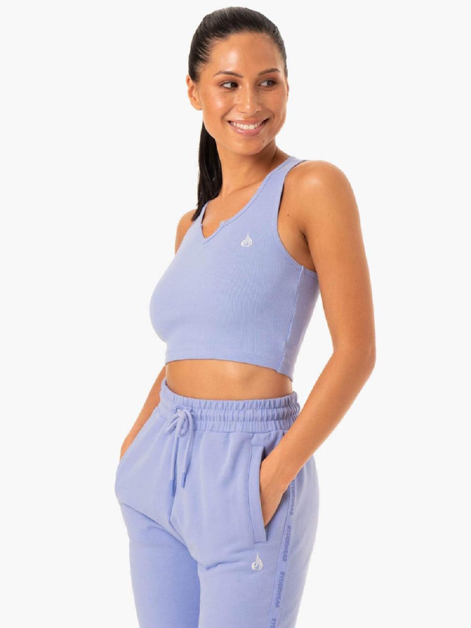 Purple Women\'s Ryderwear Base V Split Tank Top | BG6036890