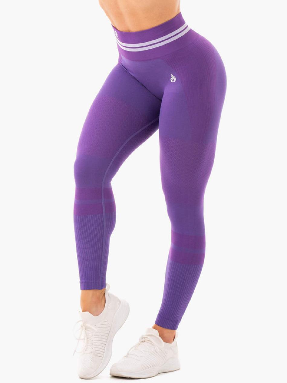 Purple Women\'s Ryderwear Freestyle High Waisted Leggings Seamless | ES4676323