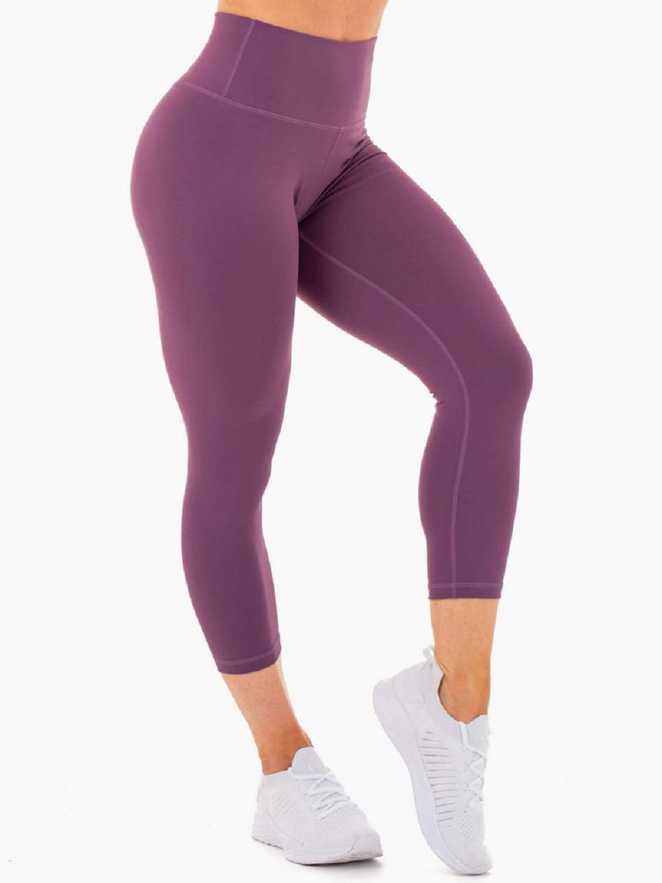 Purple Women's Ryderwear Motion High Waisted 7/8 Leggings | 43GA80584