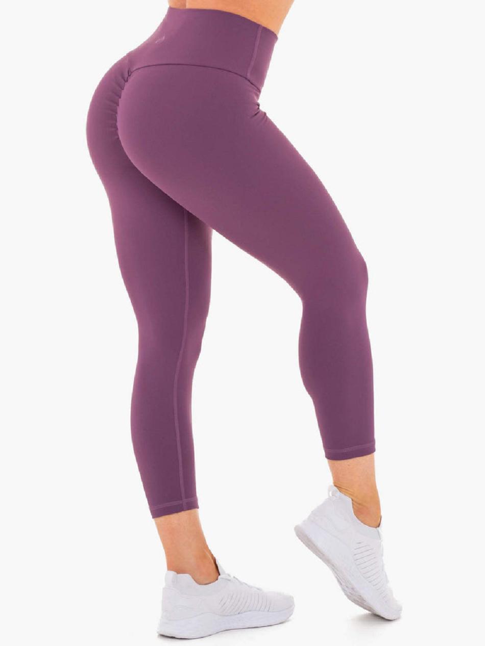 Purple Women's Ryderwear Motion High Waisted 7/8 Leggings Scrunch Bum | 44JS88379