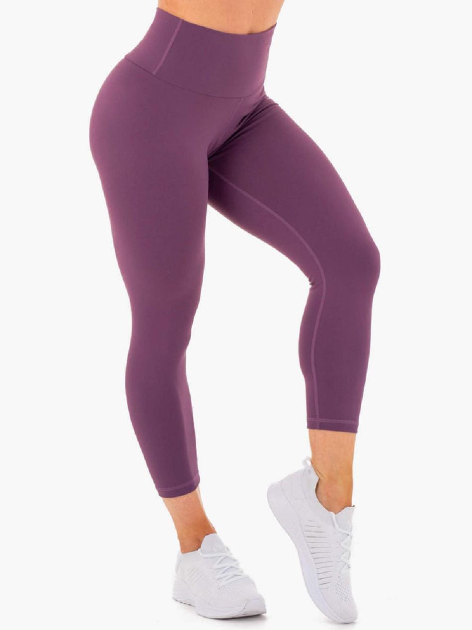 Purple Women's Ryderwear Motion High Waisted 7/8 Leggings Scrunch Bum | 44JS88379