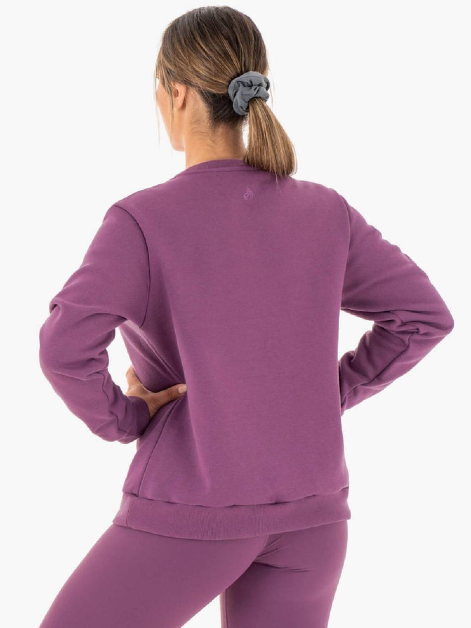 Purple Women's Ryderwear Motion Oversized Sweater Top | 61YF38126