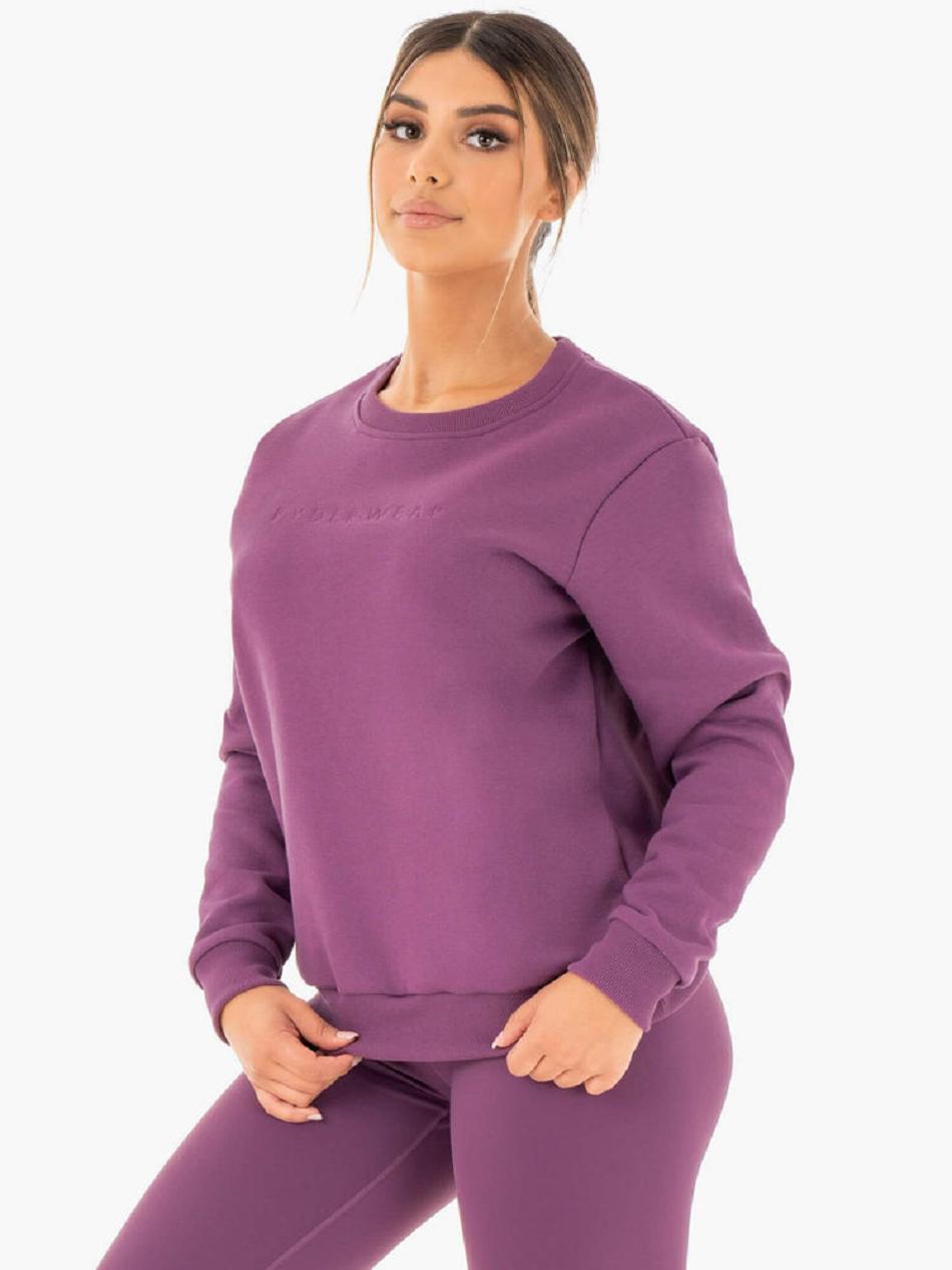 Purple Women's Ryderwear Motion Oversized Sweater Top | 61YF38126