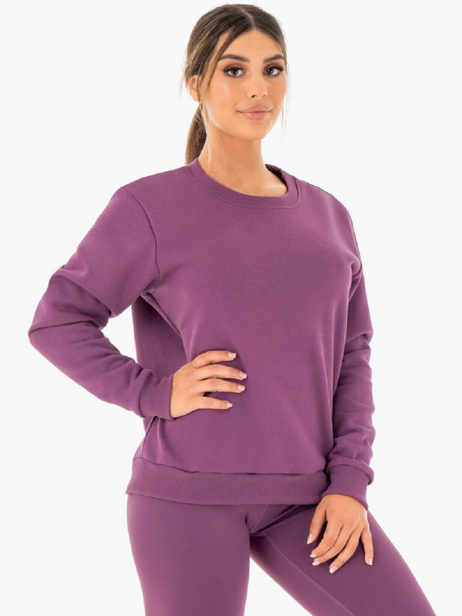 Purple Women's Ryderwear Motion Oversized Sweater Top | 61YF38126