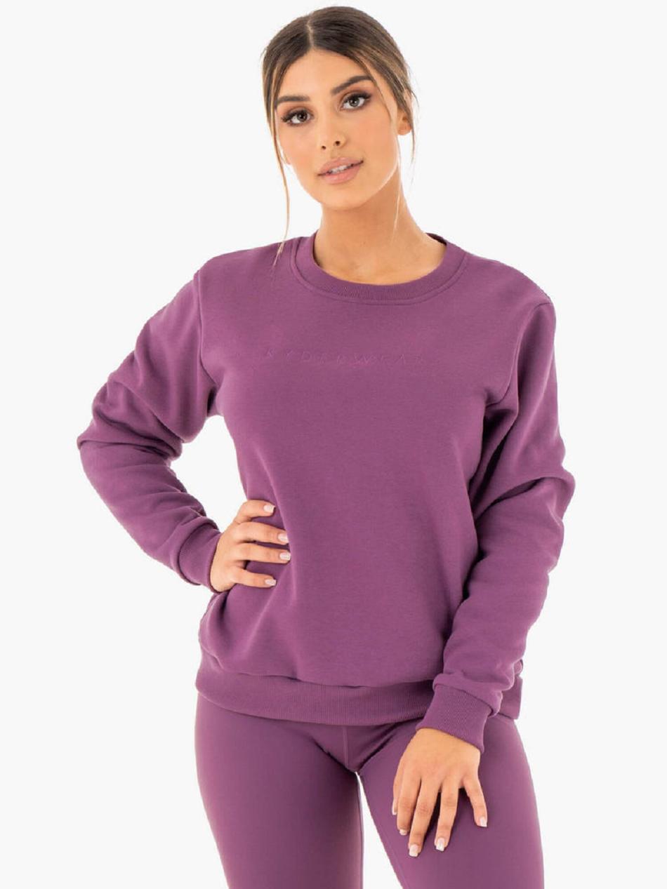 Purple Women\'s Ryderwear Motion Oversized Sweater Top | 61YF38126