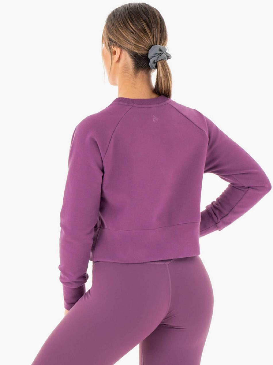 Purple Women's Ryderwear Motion Sweater Active Lounge | FR7489285