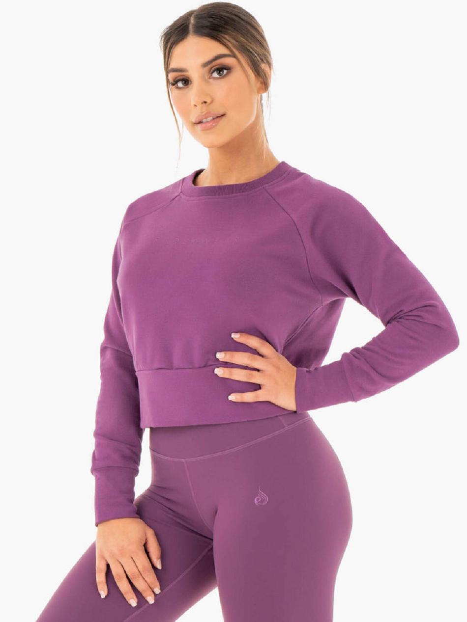 Purple Women's Ryderwear Motion Sweater Active Lounge | FR7489285