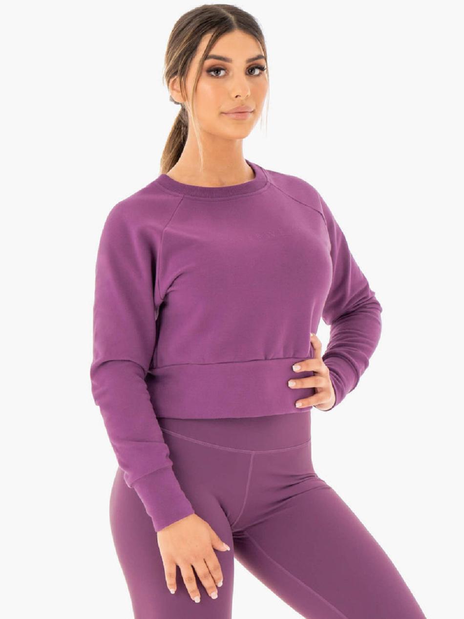 Purple Women's Ryderwear Motion Sweater Active Lounge | FR7489285