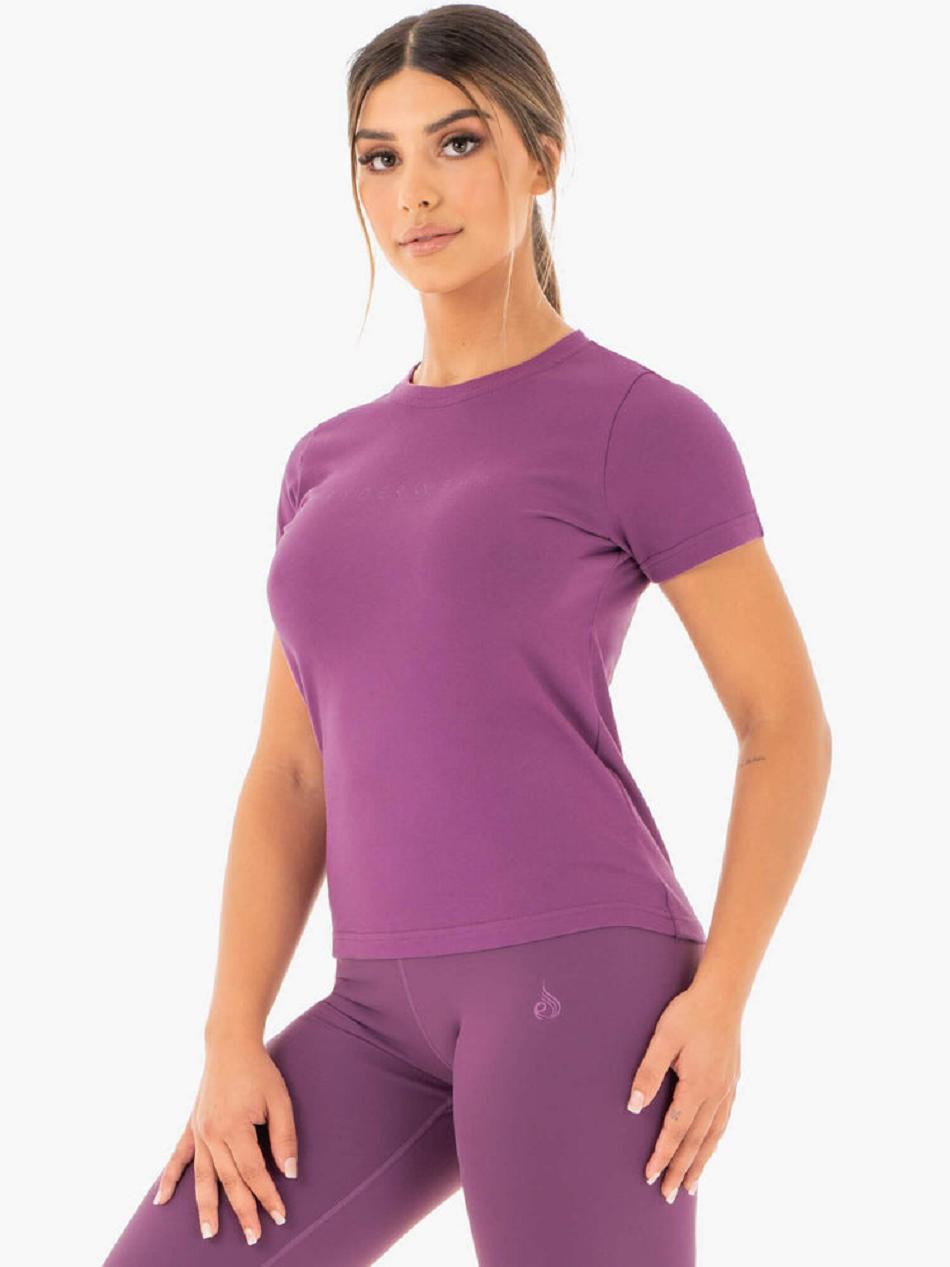 Purple Women's Ryderwear Motion T-Shirt Top | FR5644369