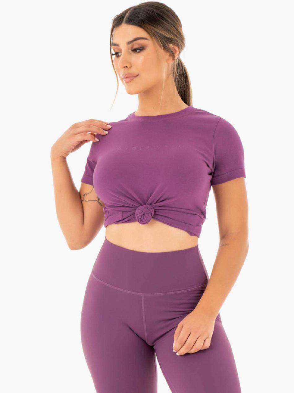 Purple Women's Ryderwear Motion T-Shirt Top | FR5644369