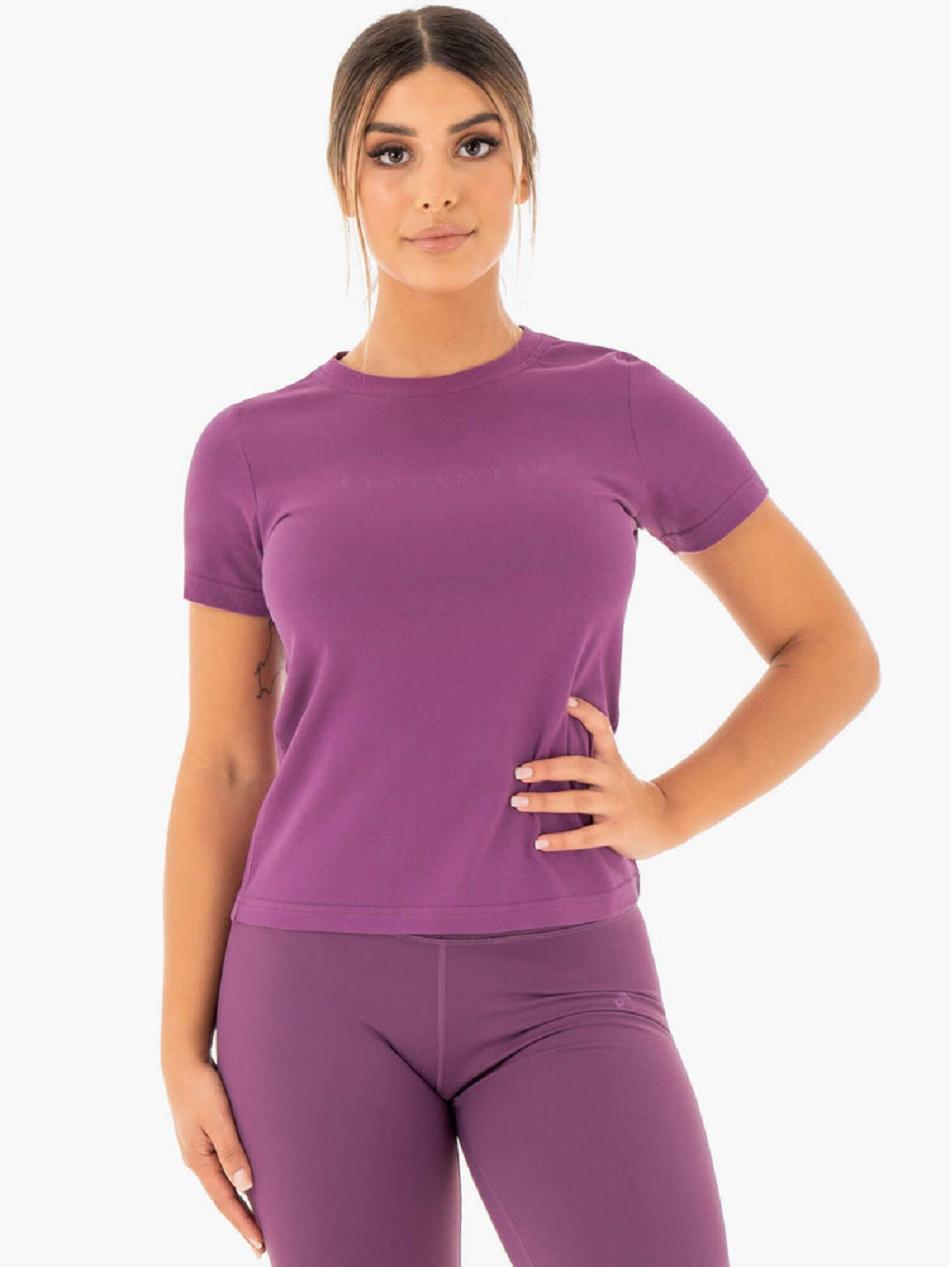 Purple Women\'s Ryderwear Motion T-Shirt Top | FR5644369