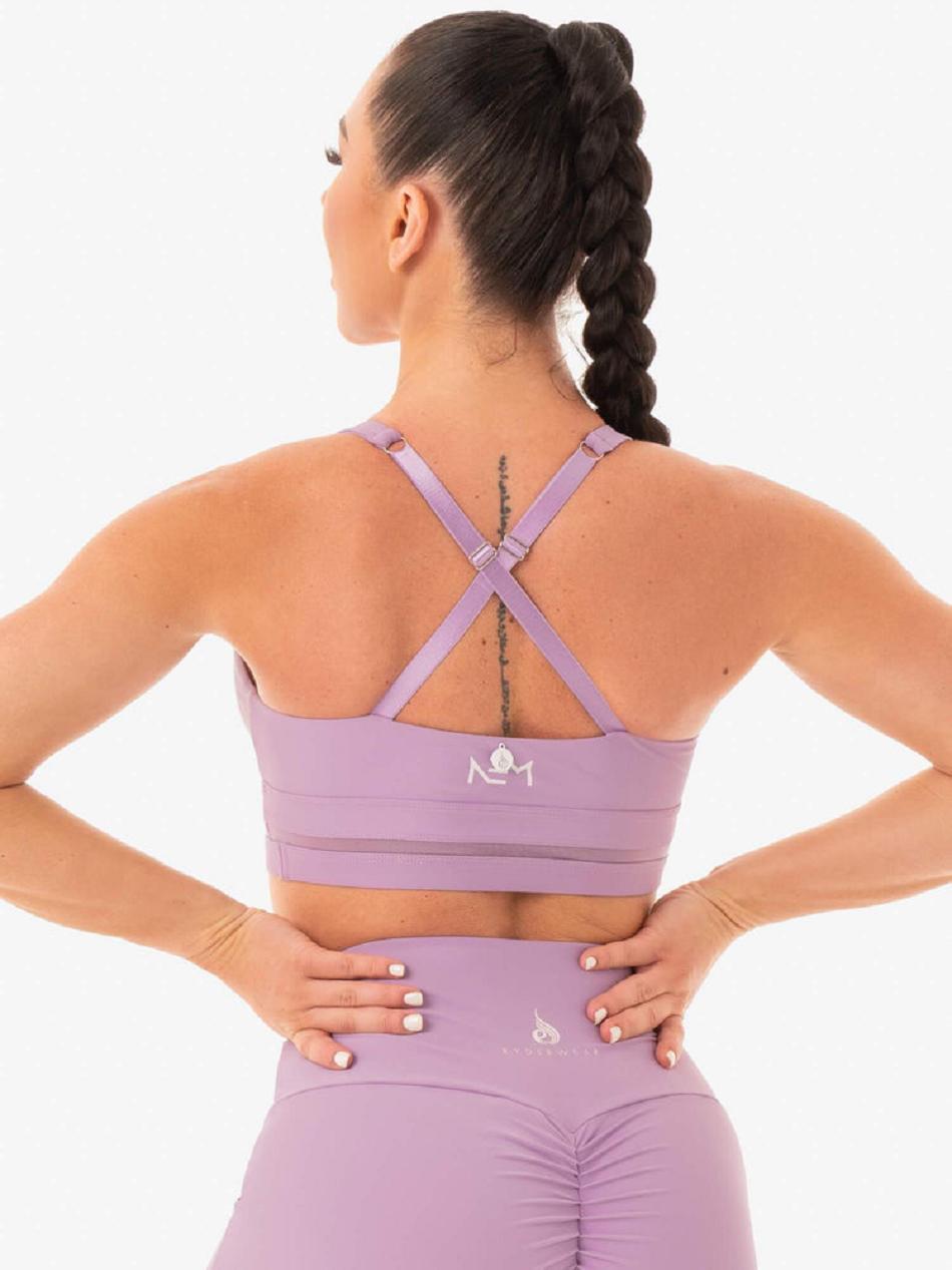 Purple Women's Ryderwear NEM X RW Sports Bras | 60HF32949