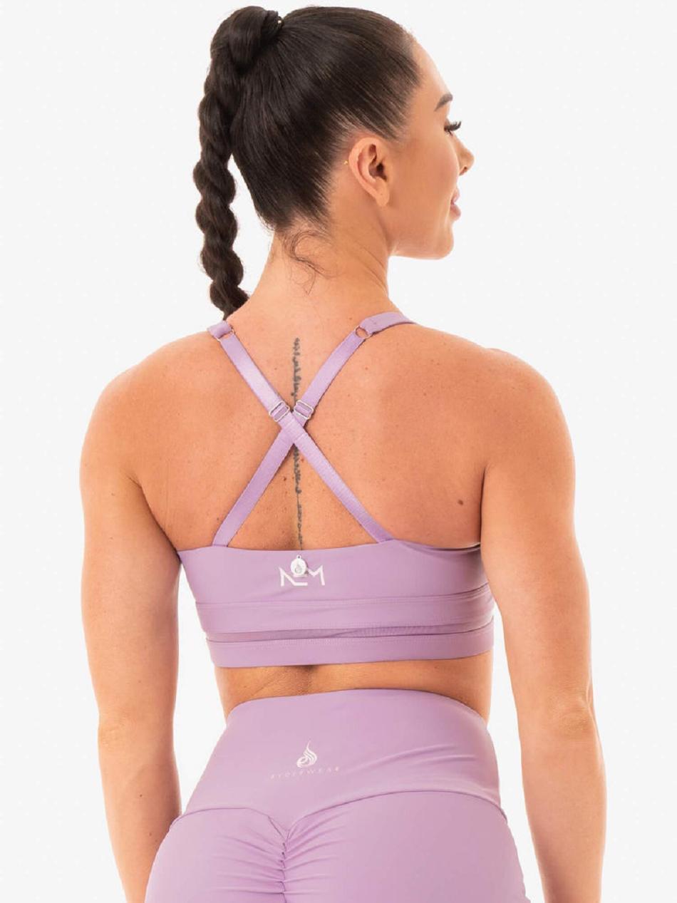 Purple Women's Ryderwear NEM X RW Sports Bras | 60HF32949