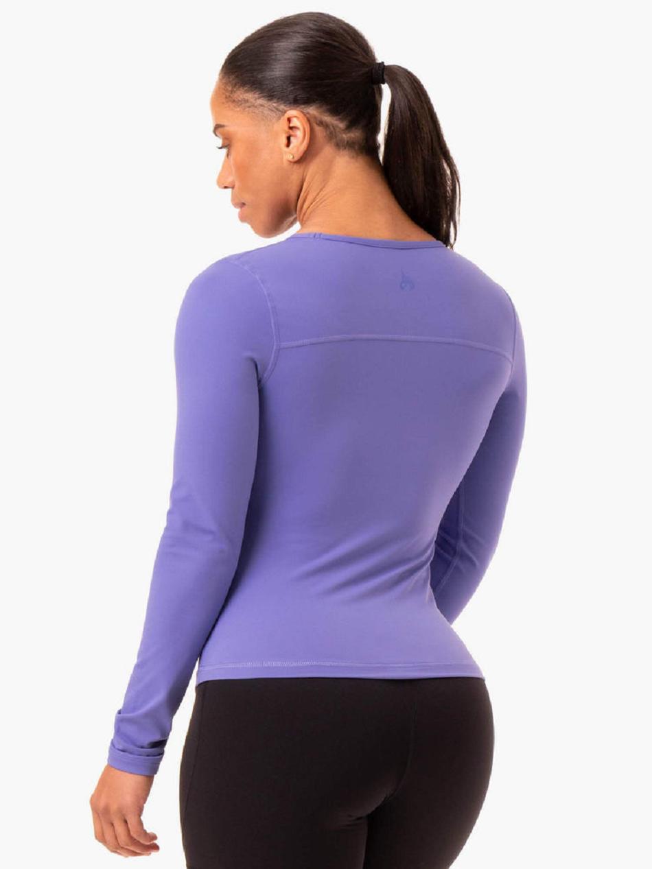 Purple Women's Ryderwear NKD Align Long Sleeve Training Top Top | 124IV67374