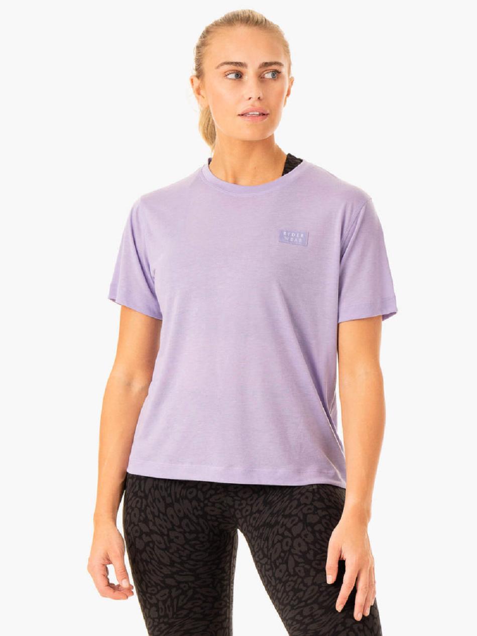 Purple Women's Ryderwear Rotation T-shirt | ES7262981