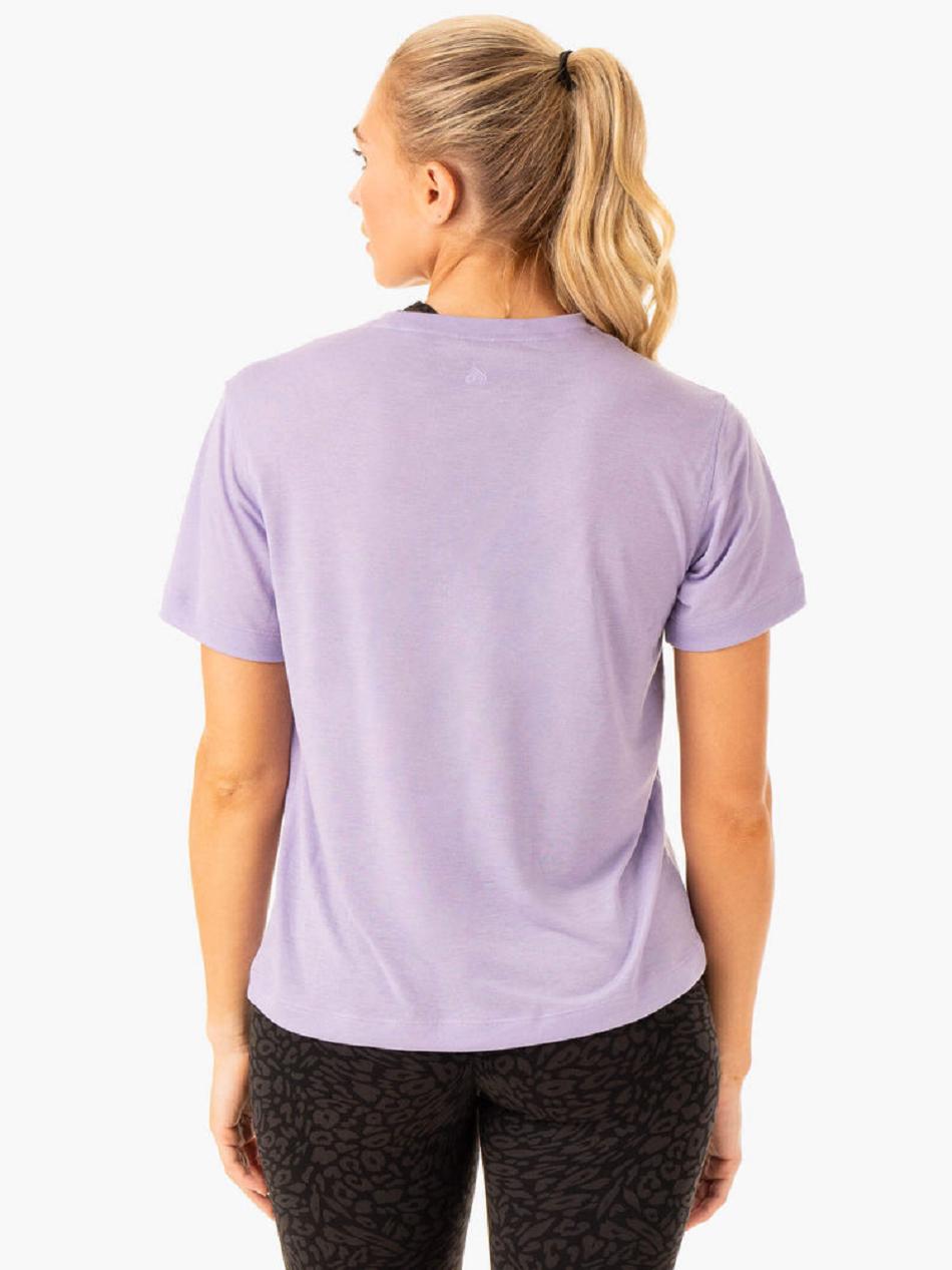 Purple Women's Ryderwear Rotation T-shirt | ES7262981