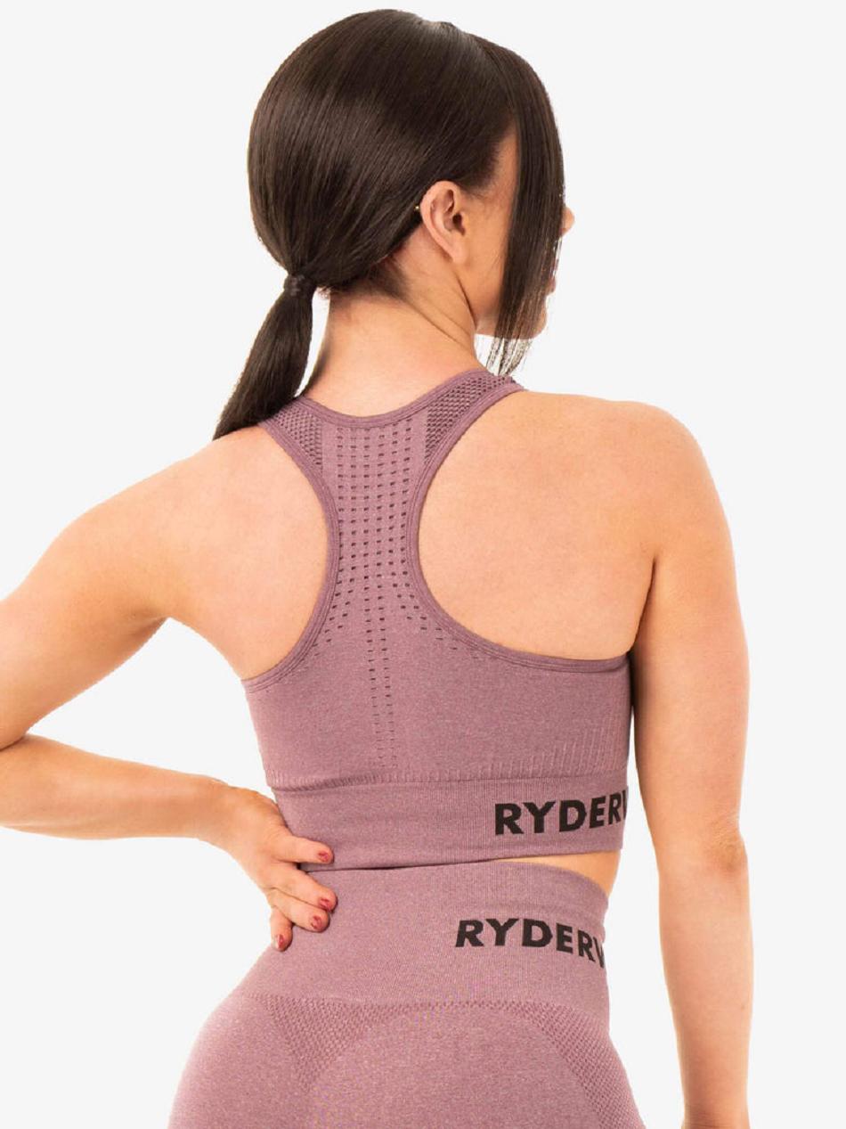 Purple Women's Ryderwear Seamless Staples Sports Bras | 59JS56491