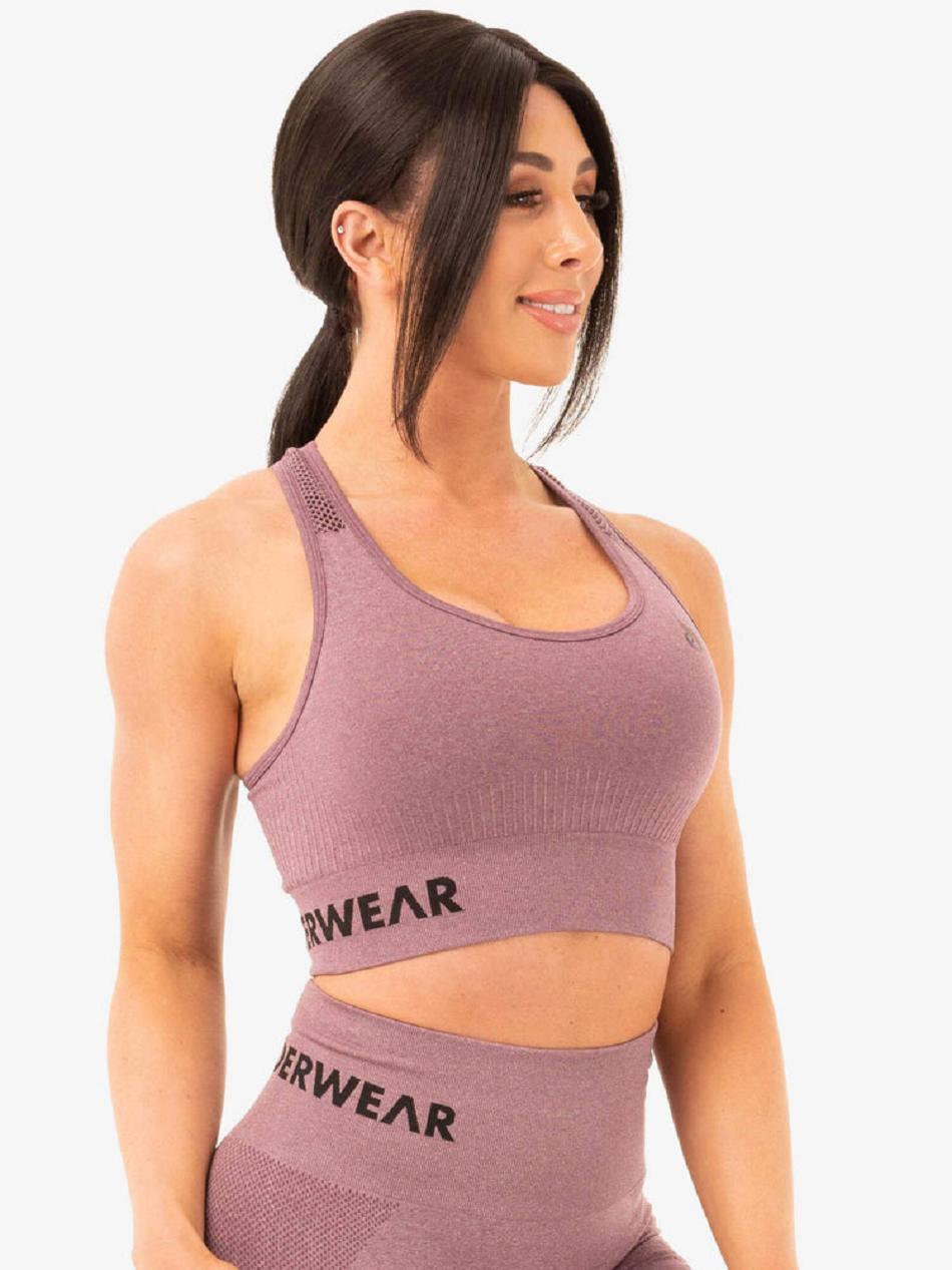 Purple Women's Ryderwear Seamless Staples Sports Bras | 59JS56491