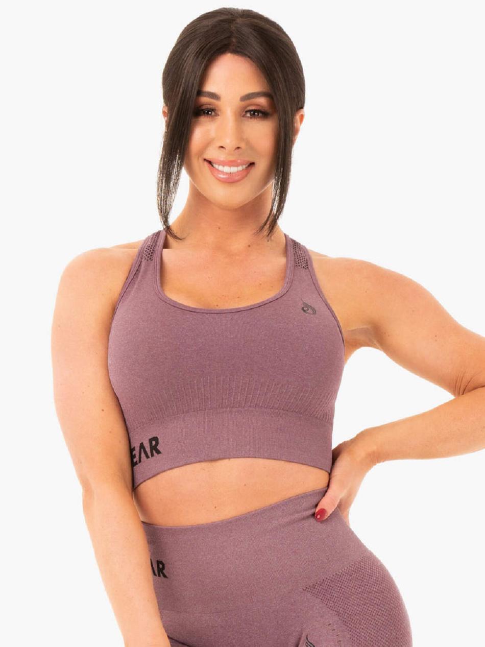 Purple Women\'s Ryderwear Seamless Staples Sports Bras | 59JS56491