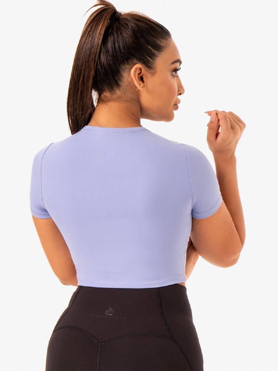 Purple Women's Ryderwear Sola Fitted T-Shirt Top | 65Y6277836