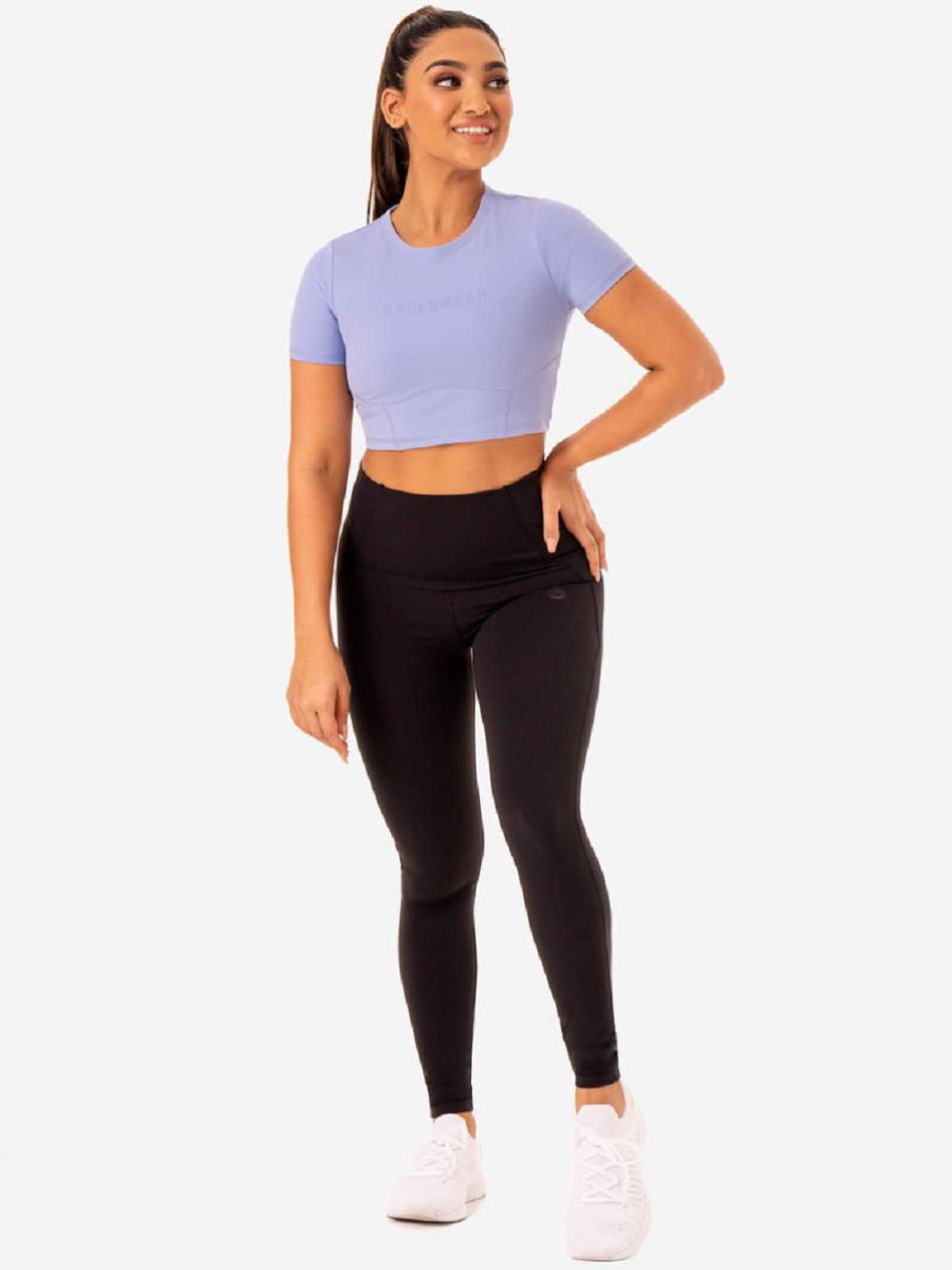 Purple Women's Ryderwear Sola Fitted T-Shirt Top | 65Y6277836