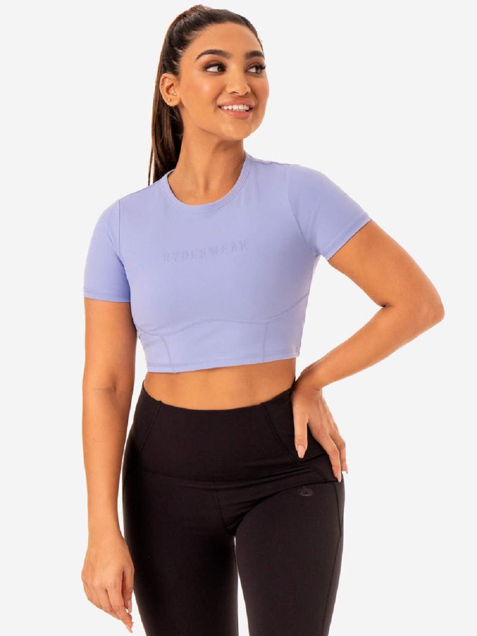 Purple Women\'s Ryderwear Sola Fitted T-Shirt Top | 65Y6277836