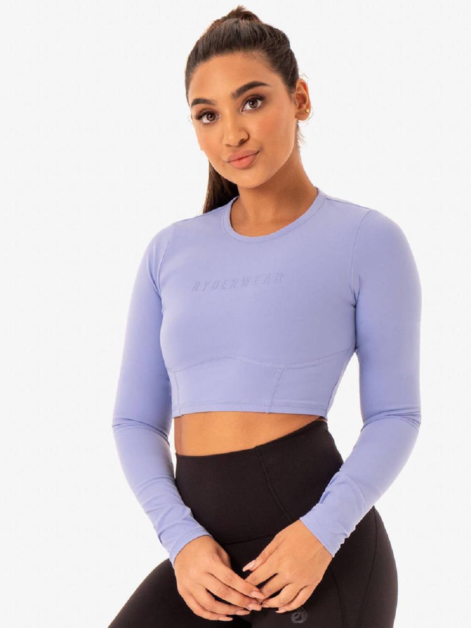 Purple Women's Ryderwear Sola Long Sleeve Top Top | 622Y19846