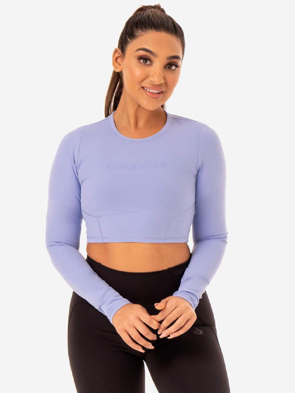 Purple Women\'s Ryderwear Sola Long Sleeve Top Top | 622Y19846