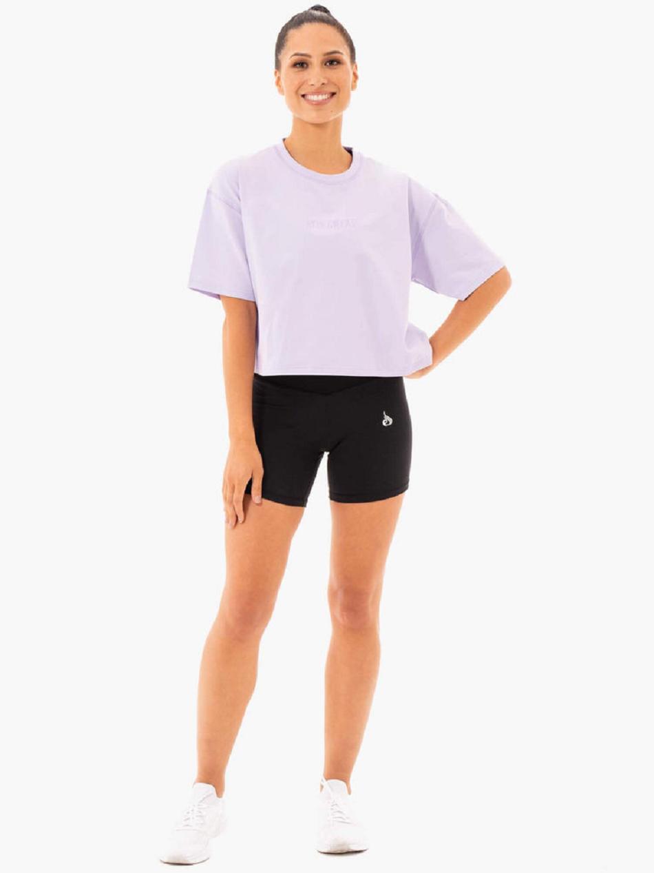 Purple Women's Ryderwear Studio T-Shirt Top | 110T13208