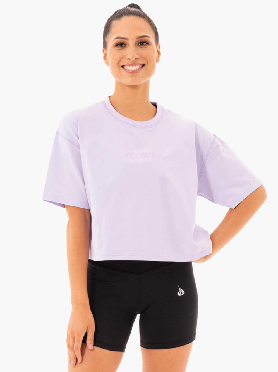 Purple Women\'s Ryderwear Studio T-Shirt Top | 110T13208