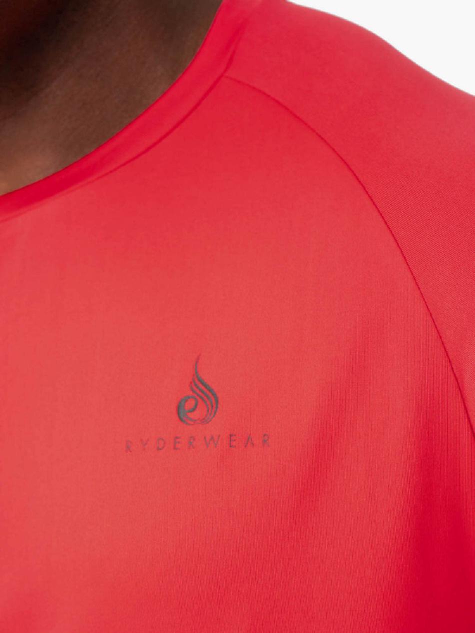 Red Men's Ryderwear Action Mesh T-Shirt Top | 5G8482588