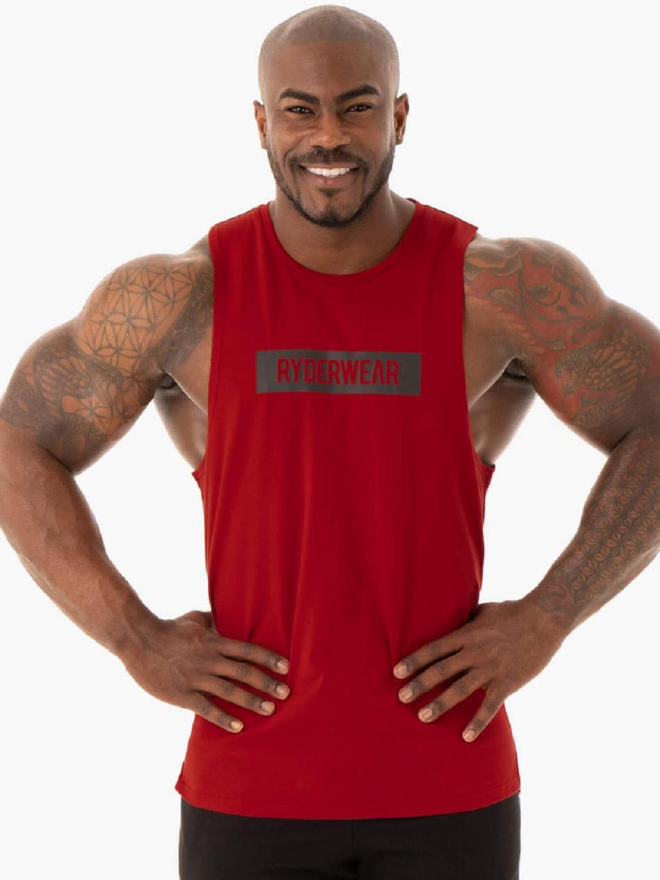 Red Men\'s Ryderwear Base Baller Tanks | A2X29343