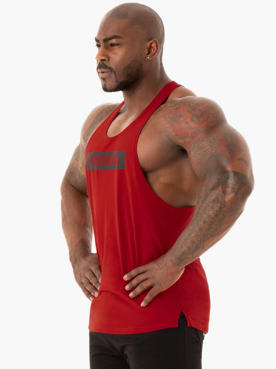 Red Men's Ryderwear Base Stringer T-Back Tanks | HR7926758