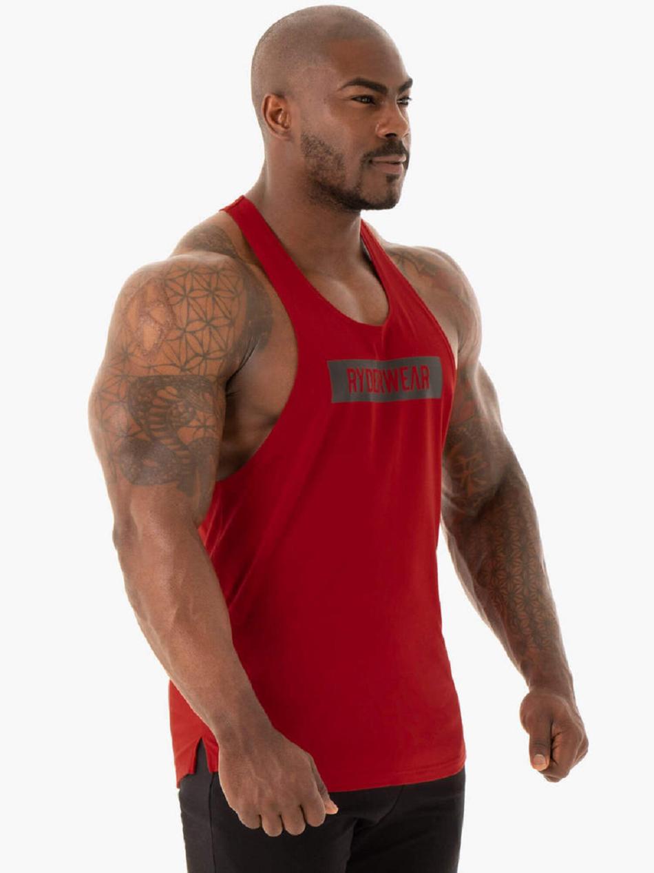 Red Men's Ryderwear Base Stringer T-Back Tanks | HR7926758