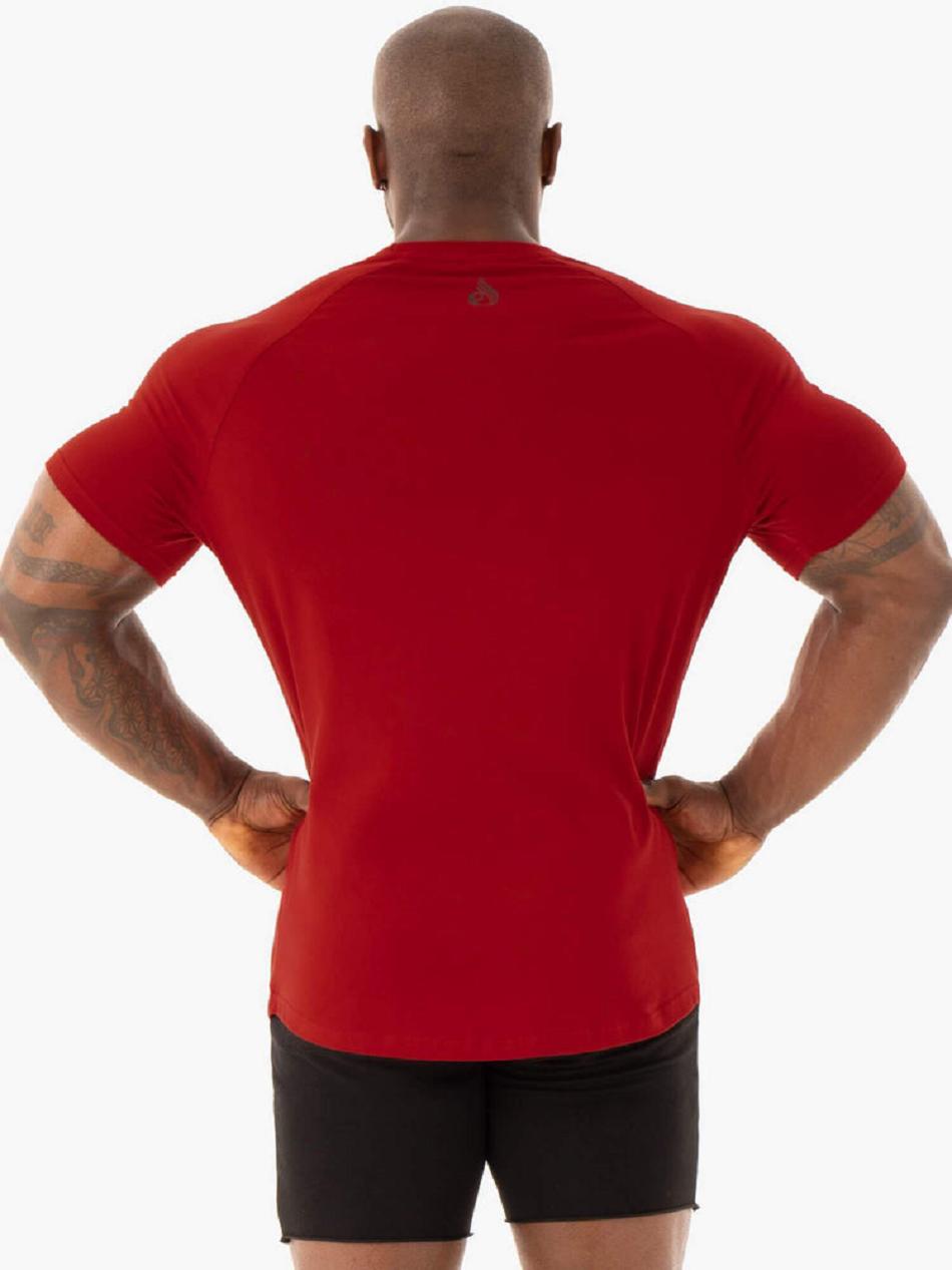 Red Men's Ryderwear Base T-Shirt Top | 6D8385016