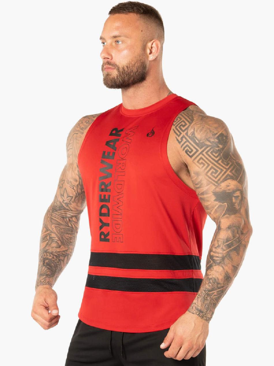 Red Men's Ryderwear Evo Mesh Baller Tank Top | 178F89158