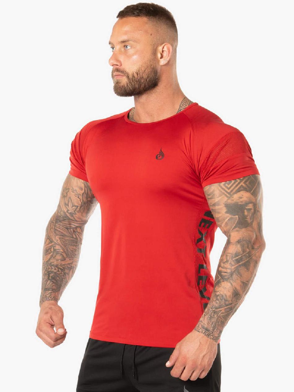 Red Men's Ryderwear Evo T-Shirt Top | DF8411068