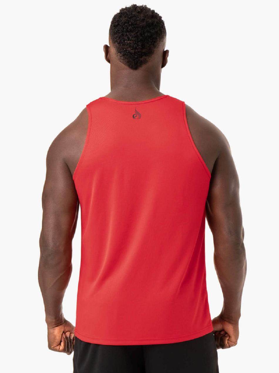 Red Men's Ryderwear Heighten Mesh Regular Tanks | 119S14248