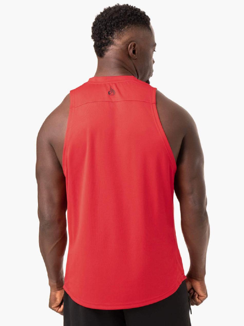 Red Men's Ryderwear Lift Mesh Baller Tanks | 81ES15147