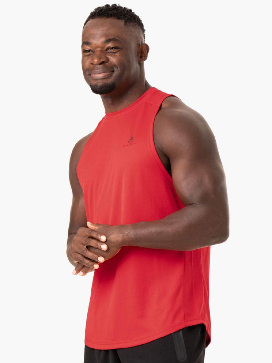 Red Men's Ryderwear Lift Mesh Baller Tanks | 81ES15147